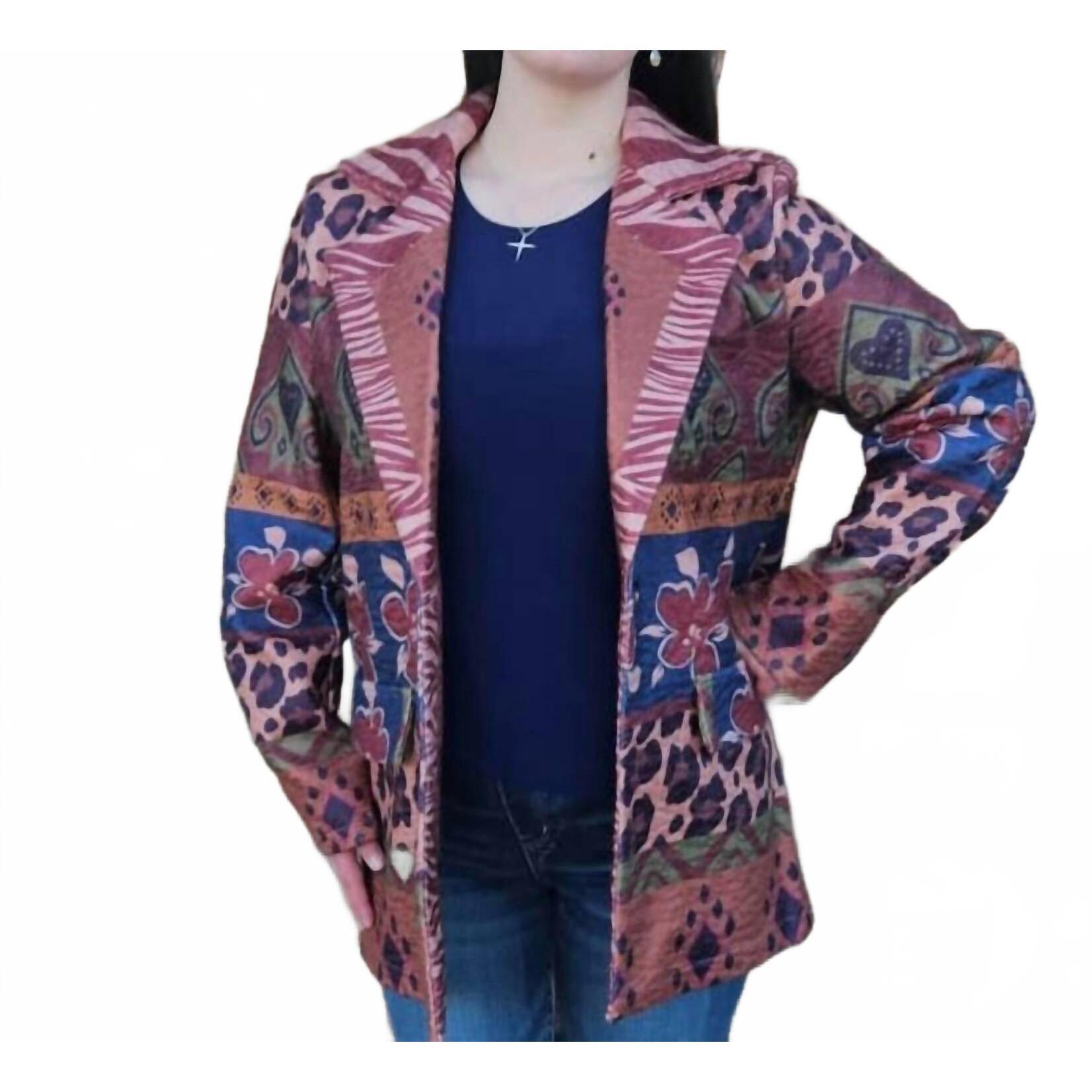 New Tempo Paris Autumn Blend Printed Jacket In Multi